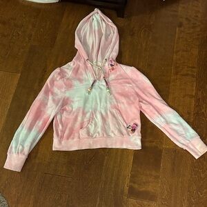 Pink and White Tie-Dye Hoodie